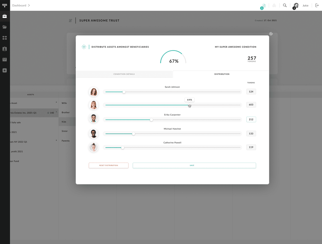 Token distribution